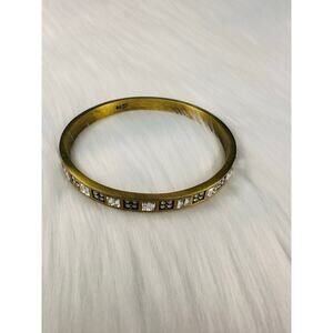 Silpada KR Modern Maven Bangle Bracelet Brass and Swarovski Crystals